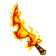 Be the wielder of fire with this magical blade!